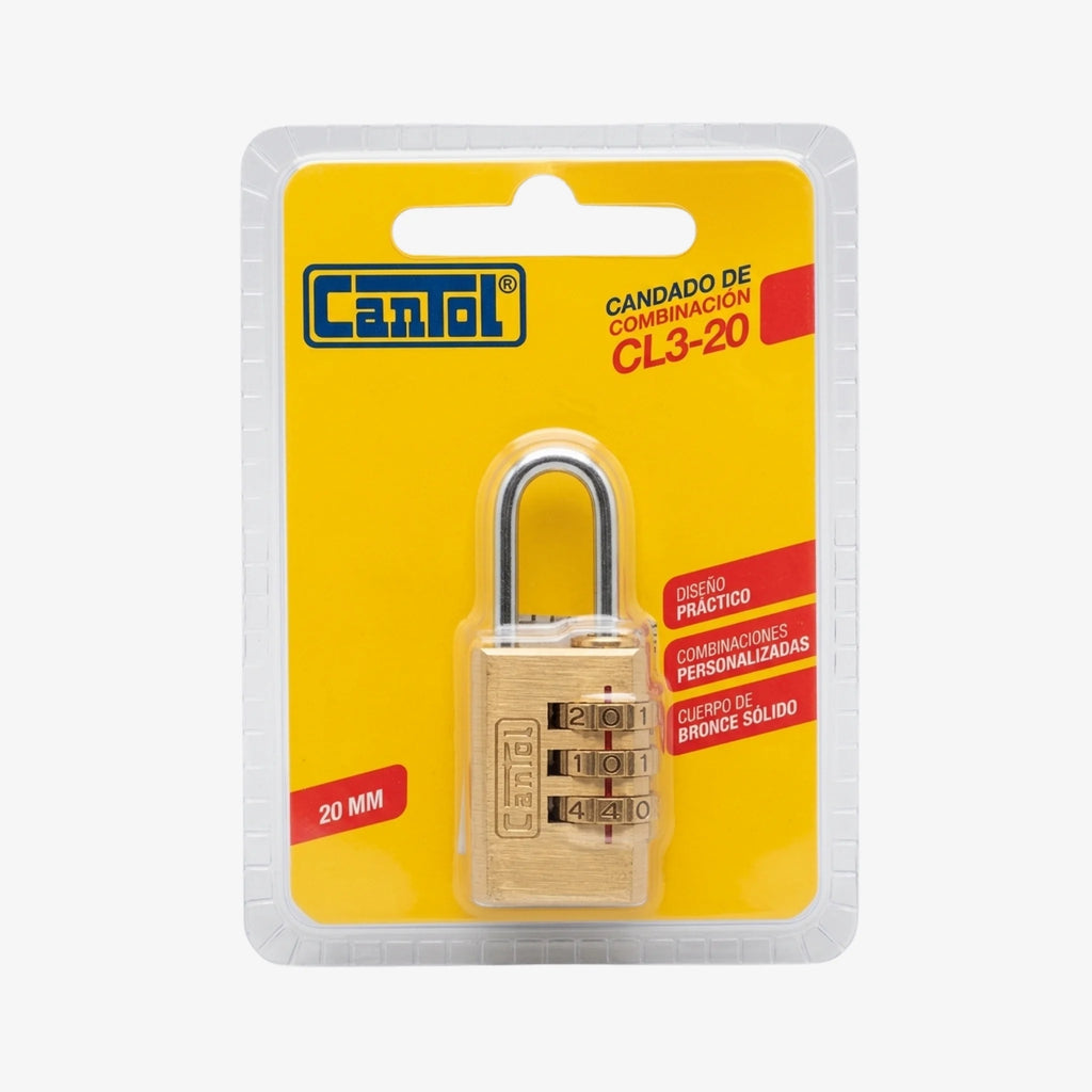 Candado de Combinación 20 mm CL3-20 | CANTOL