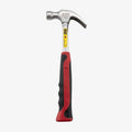 Martillo de garra 29mm con mango de fibra de vidrio Rojo